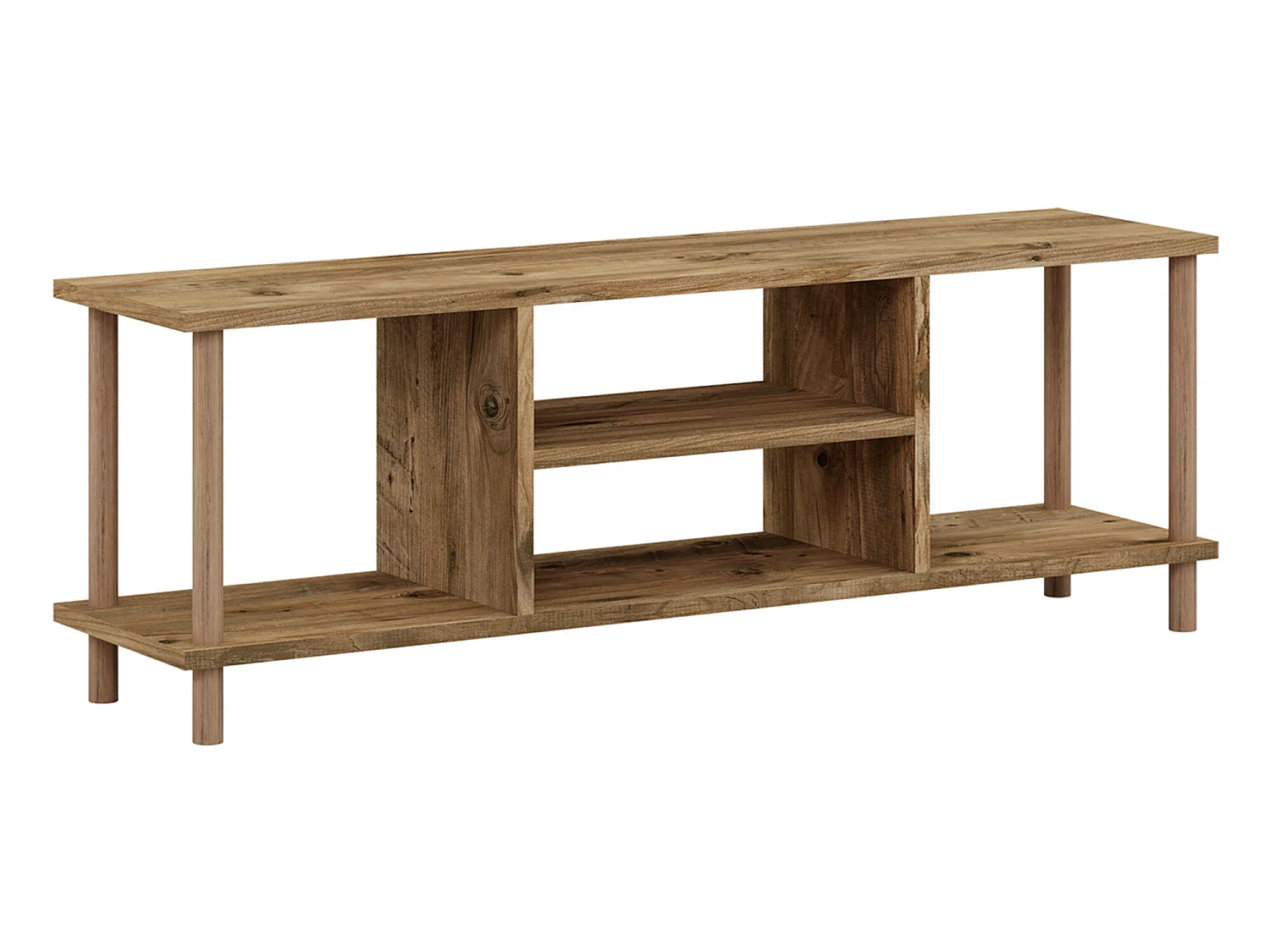 Meuble TV Ærøskøbing avec espace de rangement 43 x 120 x 29 cm effet bois [en.casa]