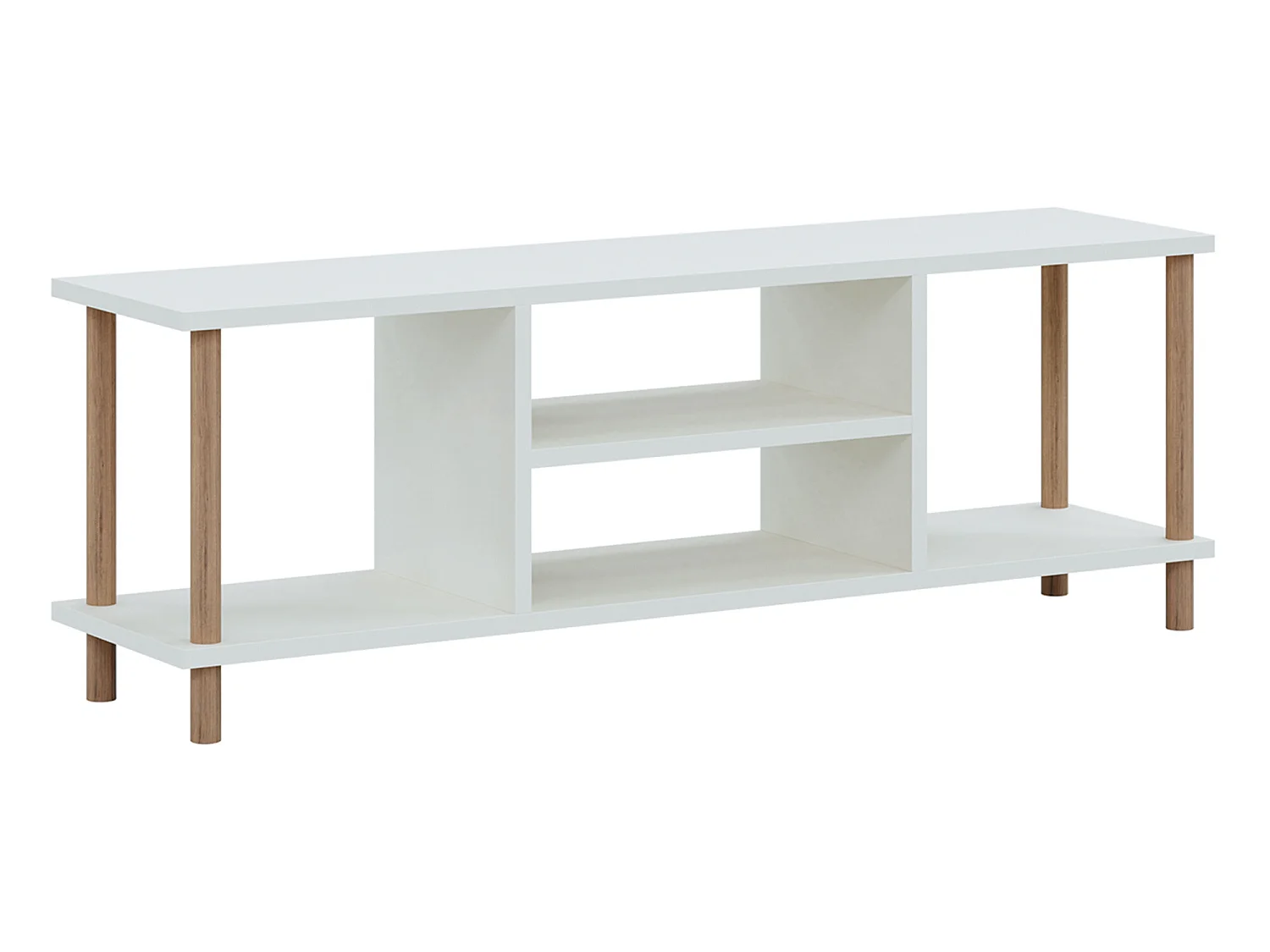 Meuble TV Ærøskøbing avec espace de rangement 43 x 120 x 29 cm blanc [en.casa]