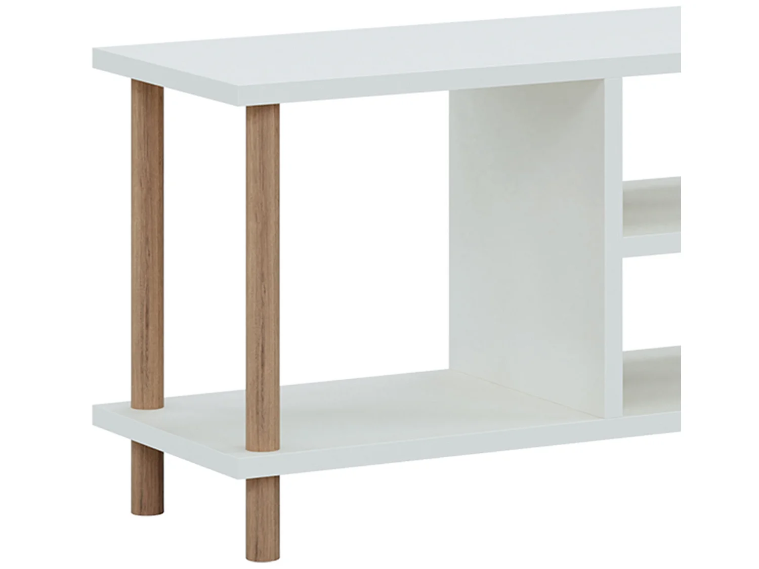Meuble TV Ærøskøbing avec espace de rangement 43 x 120 x 29 cm blanc [en.casa]
