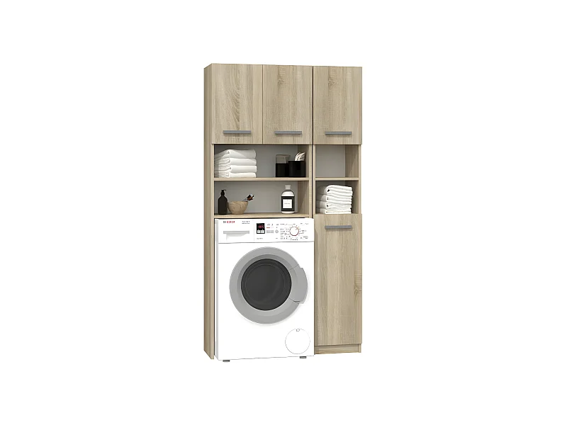 MAROL - Set da bagno in stile moderno - 96x30x183 - 4 ante+4 ripiani