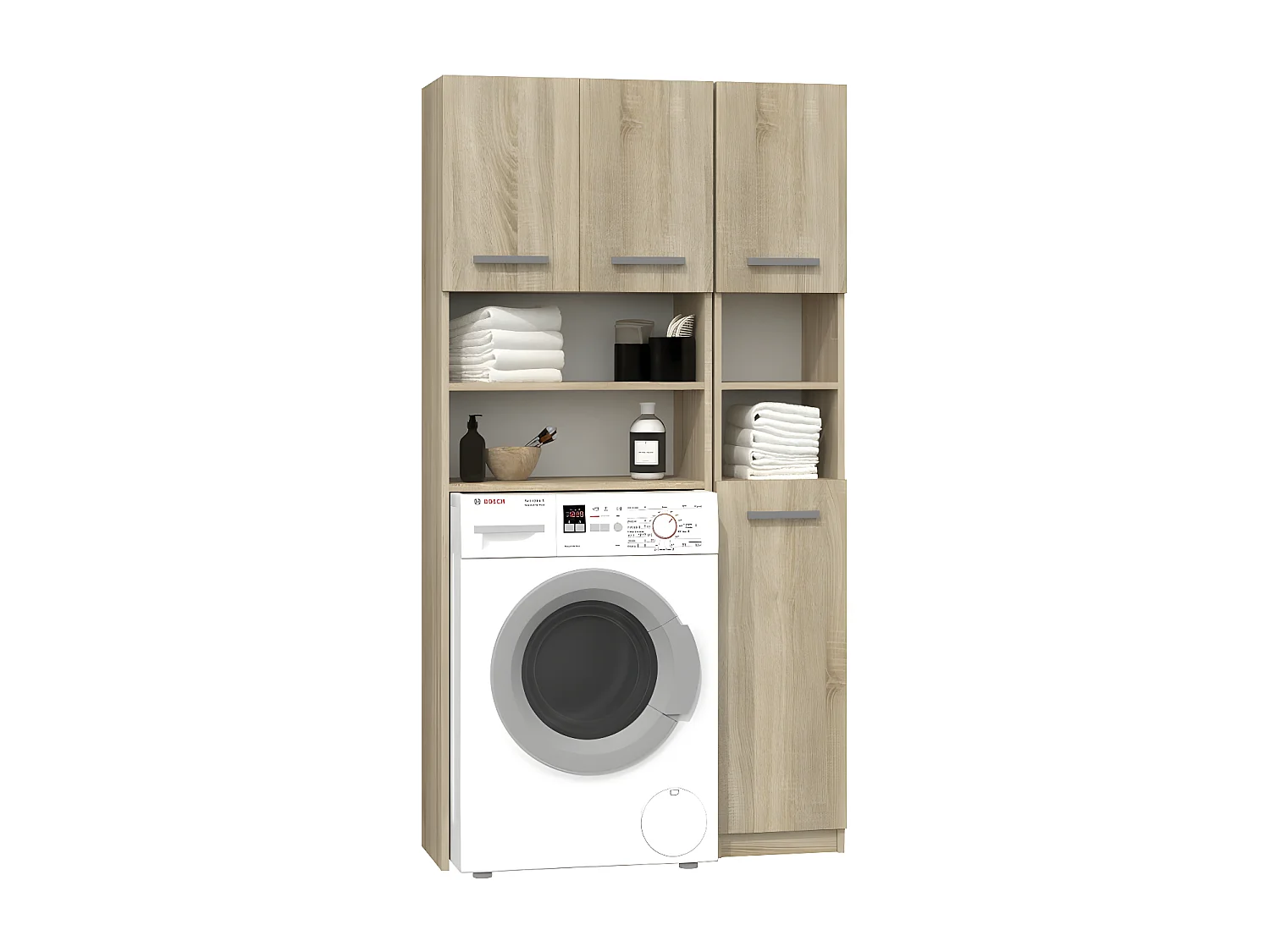 MAROL - Set da bagno in stile moderno - 96x30x183 - 4 ante+4 ripiani