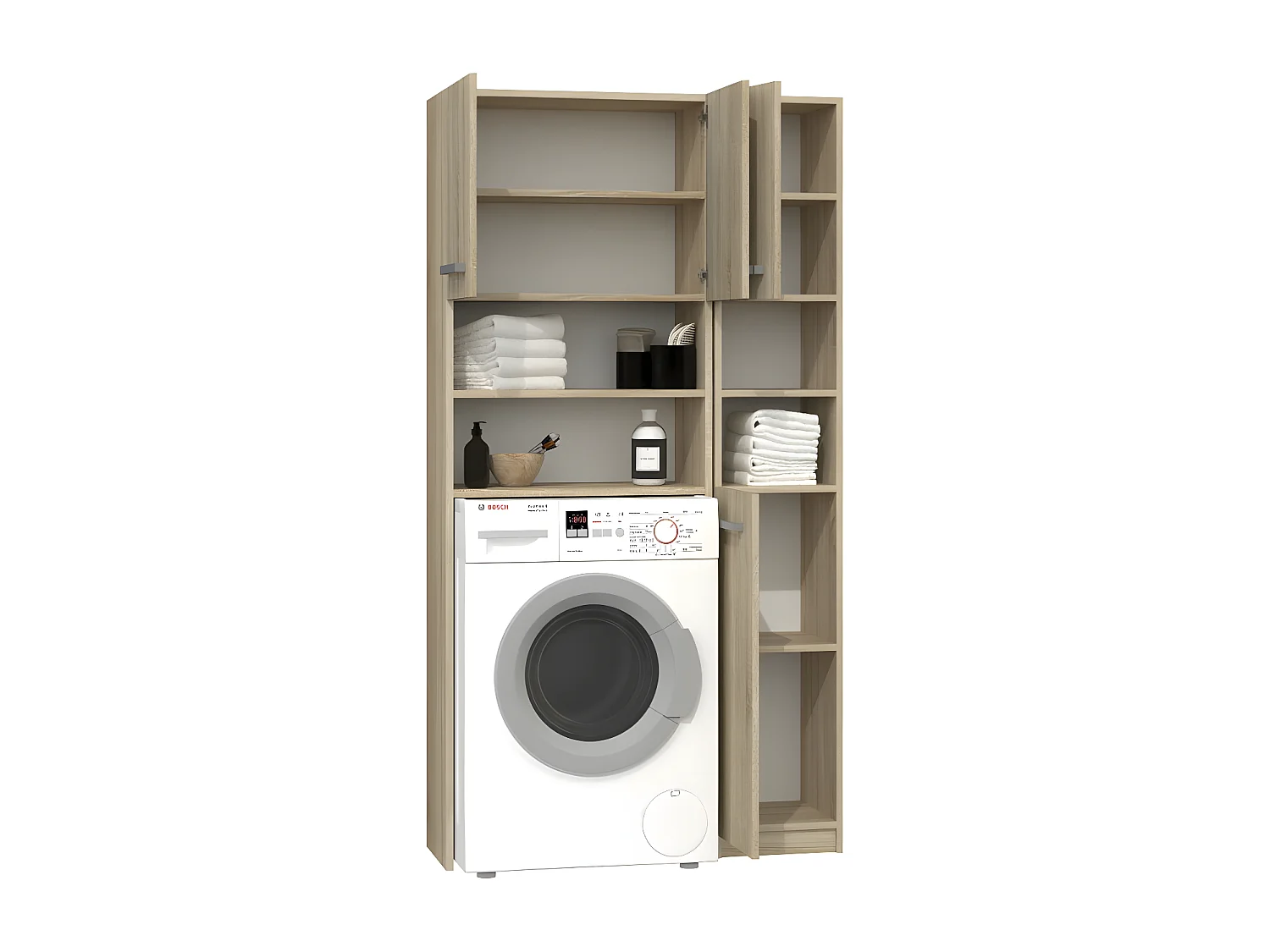 MAROL - Set da bagno in stile moderno - 96x30x183 - 4 ante+4 ripiani