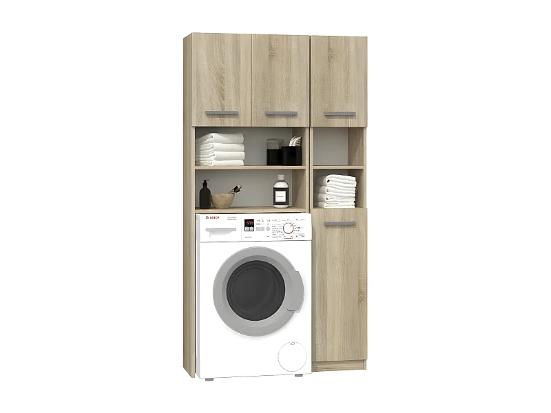 MAROL - Set da bagno in stile moderno - 96x30x183 - 4 ante+4 ripiani