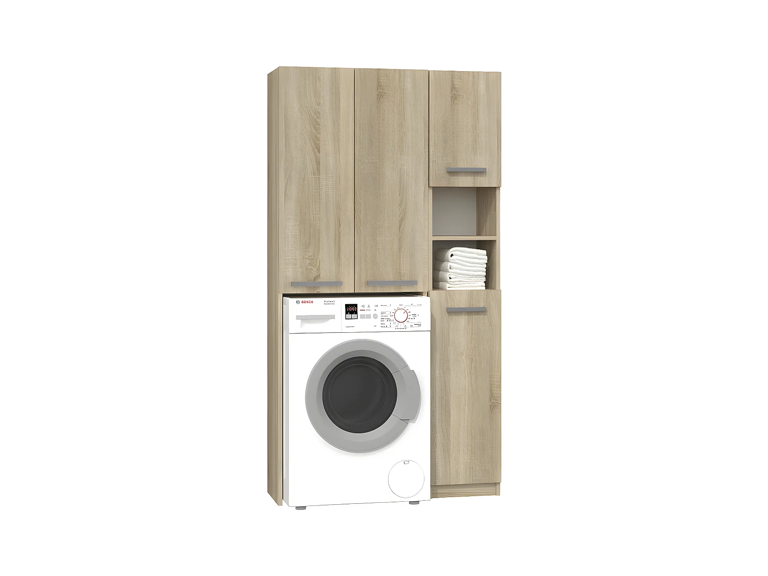 KARLI - Ensemble salle de bain style moderne - 96x30x183 - 4 portes+2 tablettes