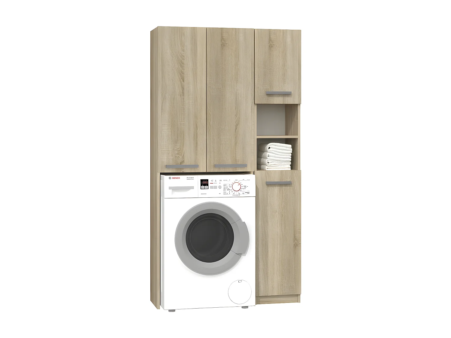 KARLI - Ensemble salle de bain style moderne - 96x30x183 - 4 portes+2 tablettes