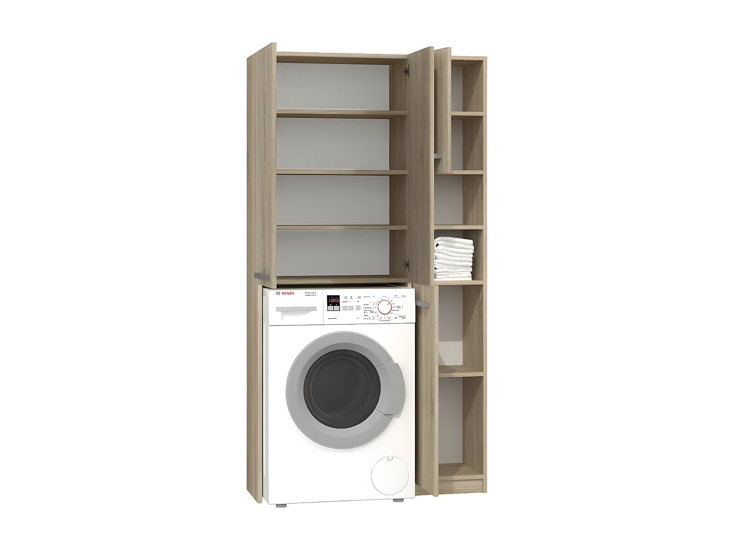 KARLI - Ensemble salle de bain style moderne - 96x30x183 - 4 portes+2 tablettes