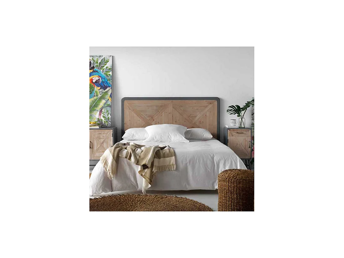 Tête de lit 145 cm Bois/Gris- ANNETTE