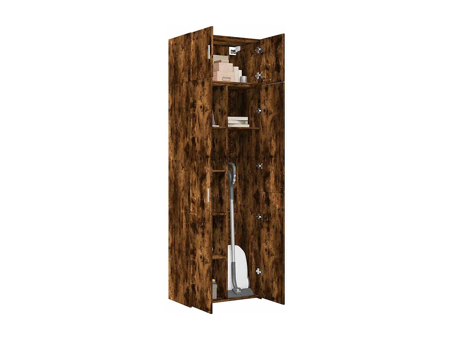 Armoire de rangement chêne fumé 70x42,5x225cm bois d'ingénierie