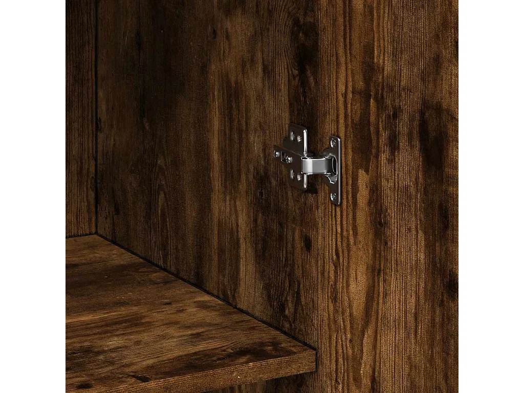 Armoire de rangement chêne fumé 70x42,5x225cm bois d'ingénierie