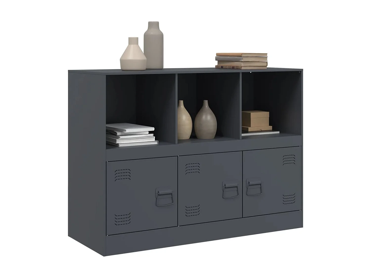 Buffet anthracite 99x39x73 cm acier