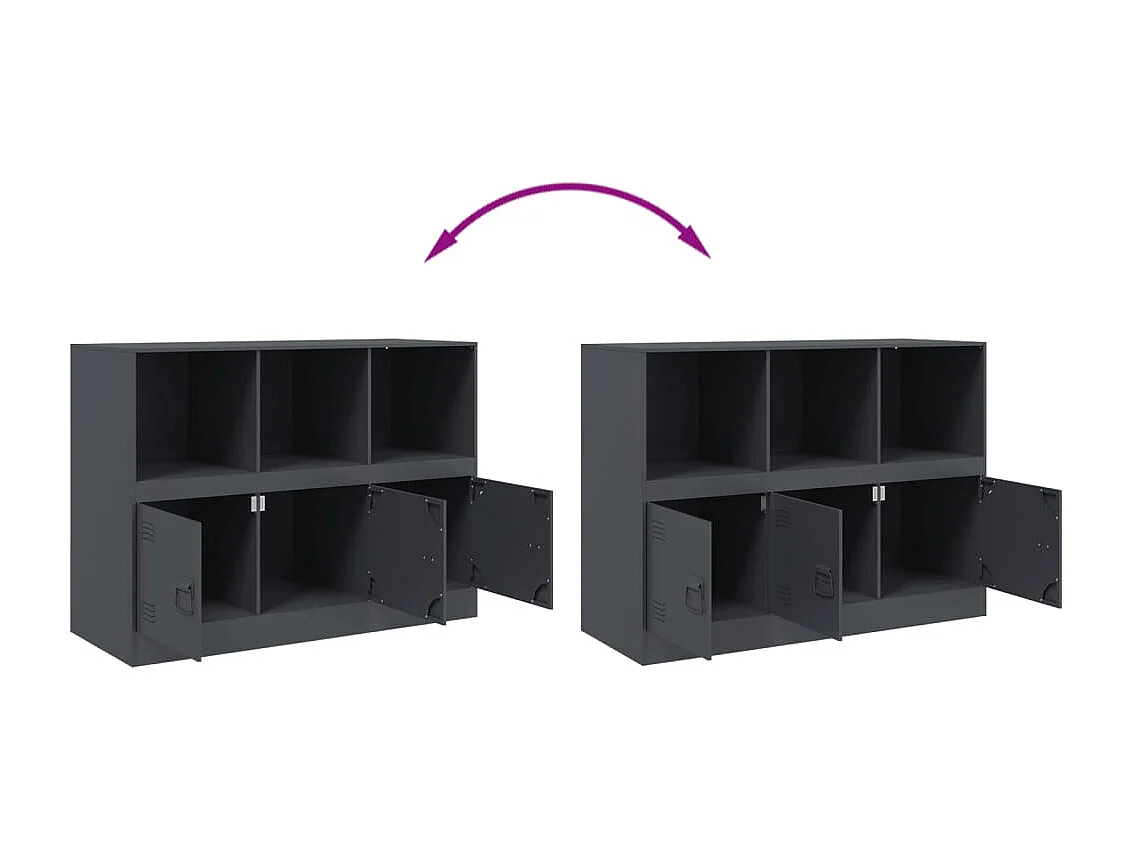 Buffet anthracite 99x39x73 cm acier