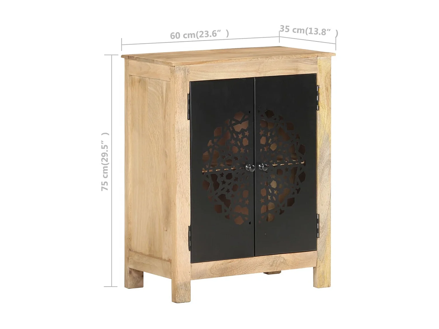 Buffet 60x35x75 cm Bois de manguier massif