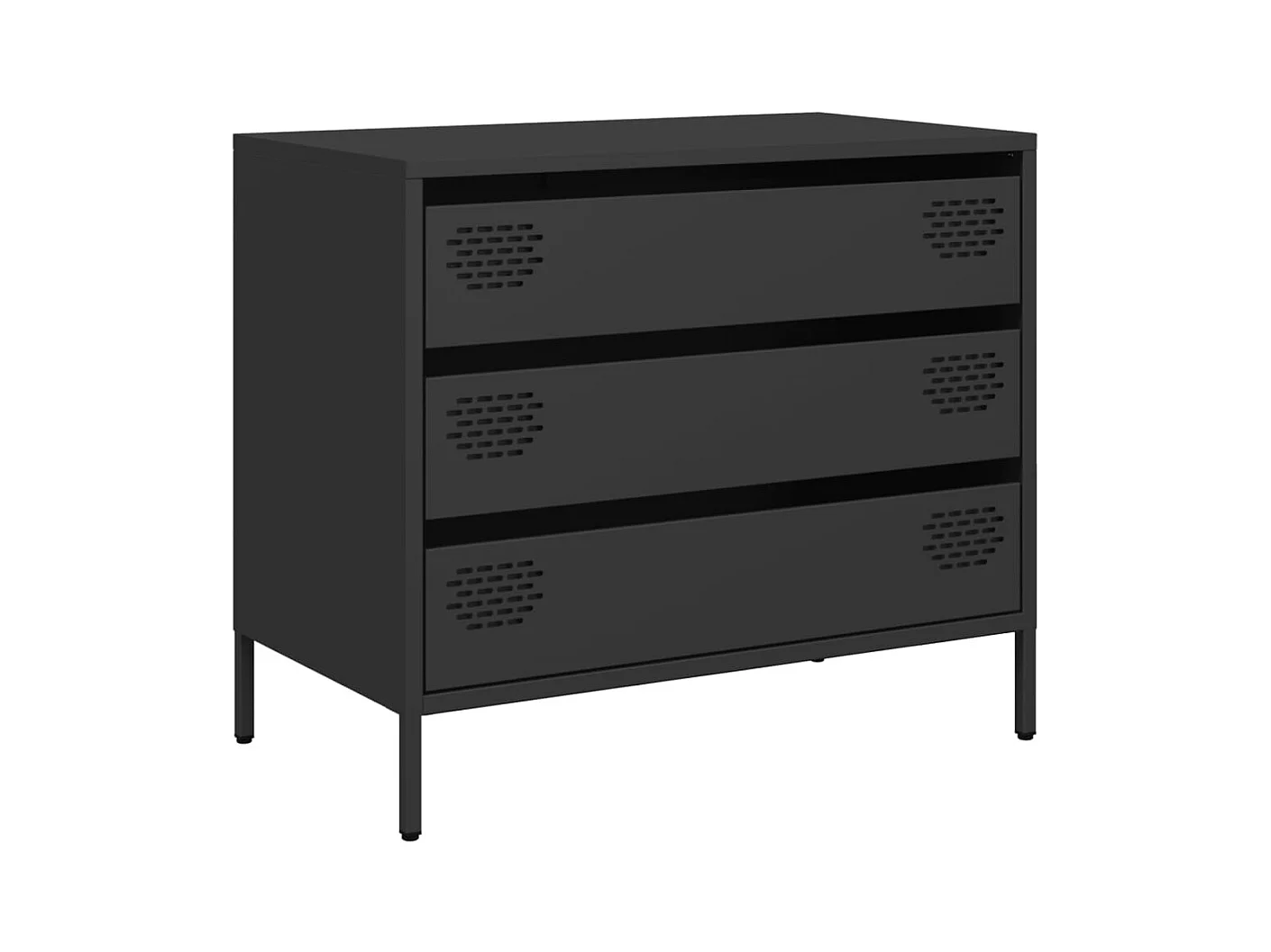Buffet noir 68x39x58,5 cm acier laminé à froid