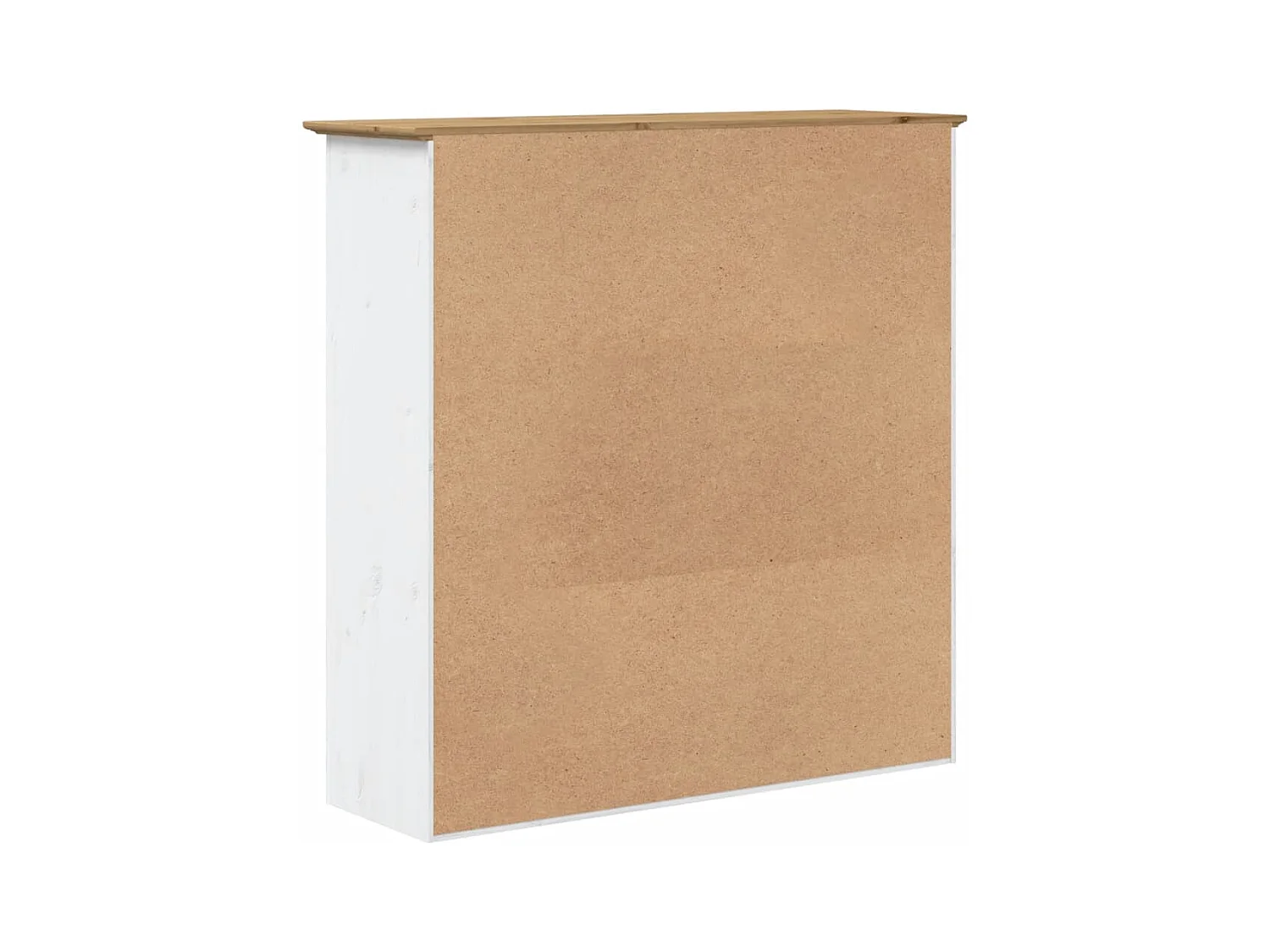 Armadio BODO bianco marrone con ante in vetro, legno massello di pino