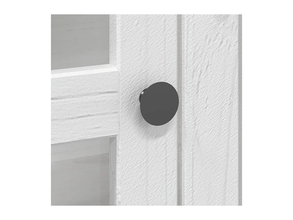 Armadio BODO bianco marrone con ante in vetro, legno massello di pino