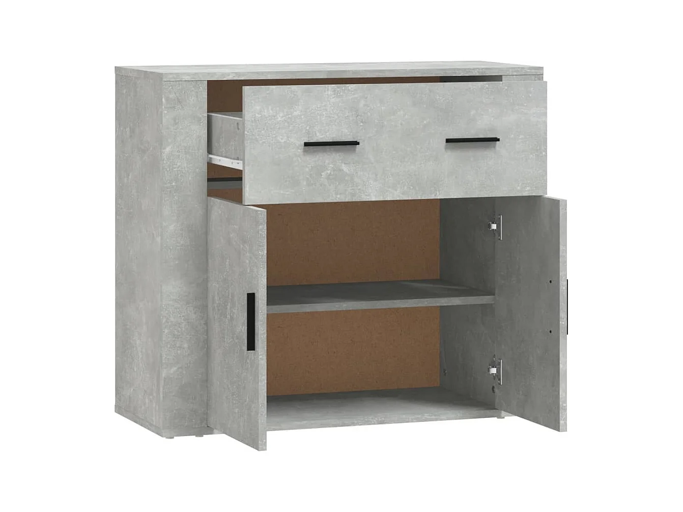Buffet Gris béton 80x33x70 cm Bois d'ingénierie