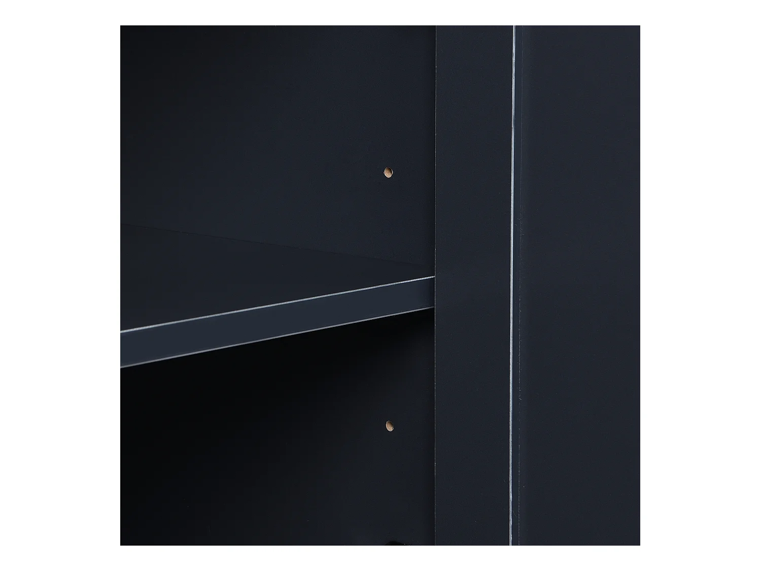 Buffet 4 portes et 3 tiroirs, design rustique, MDF, gris anthracite et bois (160x37x75cm)