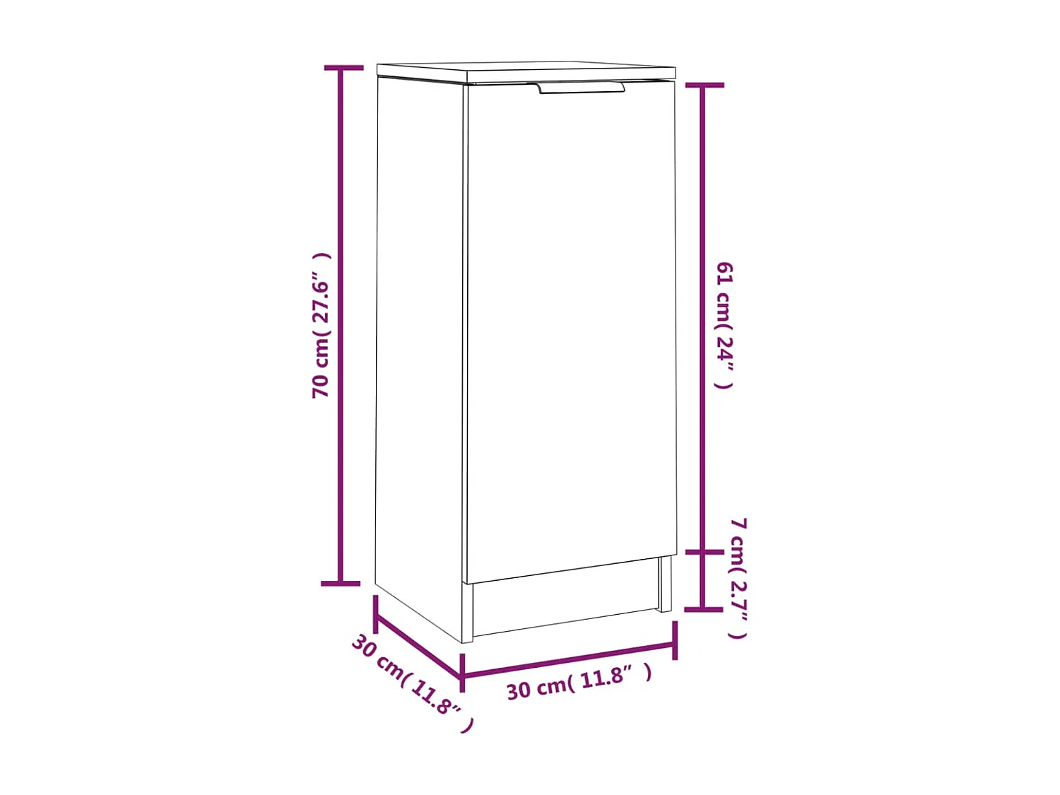 Gerookt Eiken Dressoir 30x30x70 cm Engineered Wood