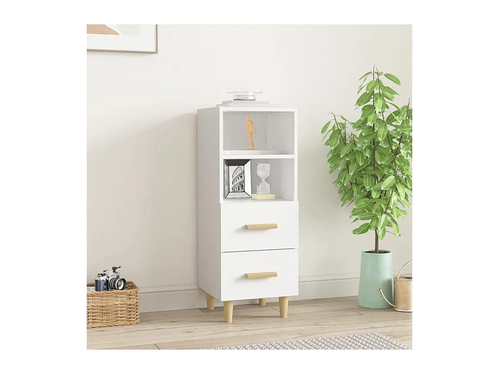 Buffet Blanc 34,5x34x90 cm Bois d'ingénierie