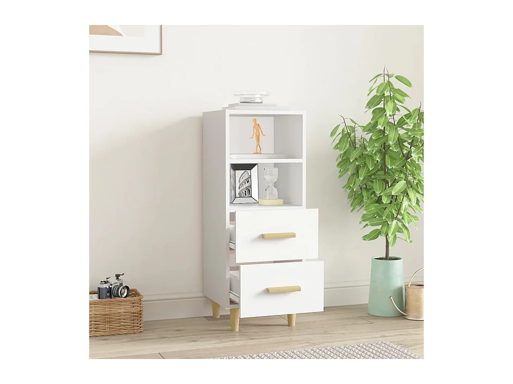 Buffet Blanc 34,5x34x90 cm Bois d'ingénierie