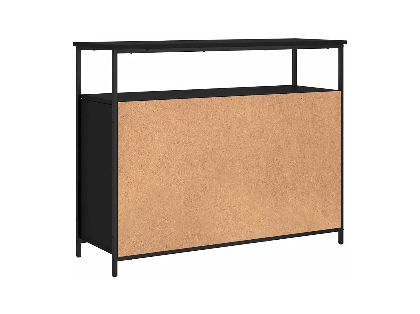 Buffet noir 100x35x80 cm bois d'ingénierie