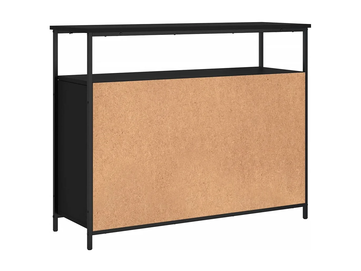 Buffet noir 100x35x80 cm bois d'ingénierie