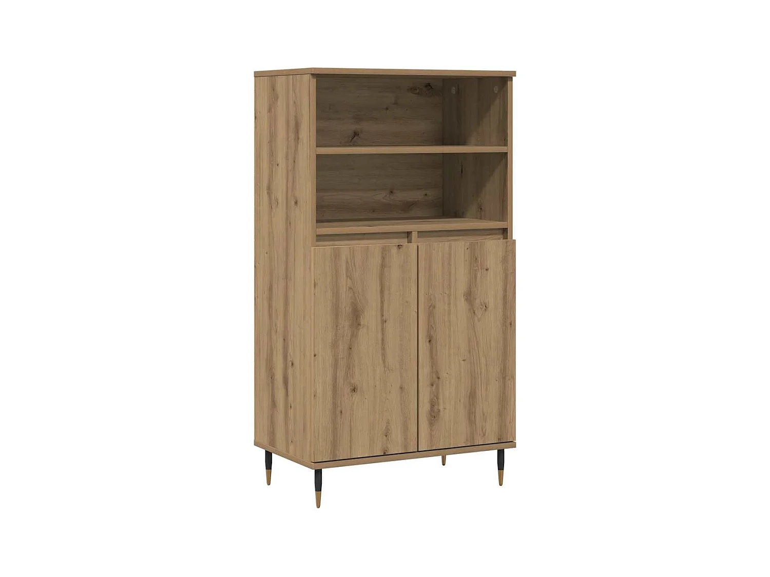 Buffet haut chêne artisanal 60x36x110 cm bois d'ingénierie