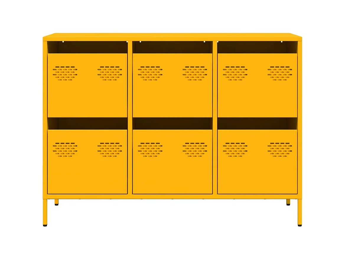 Buffet jaune moutarde 101,5x39x73,5 cm acier laminé à froid