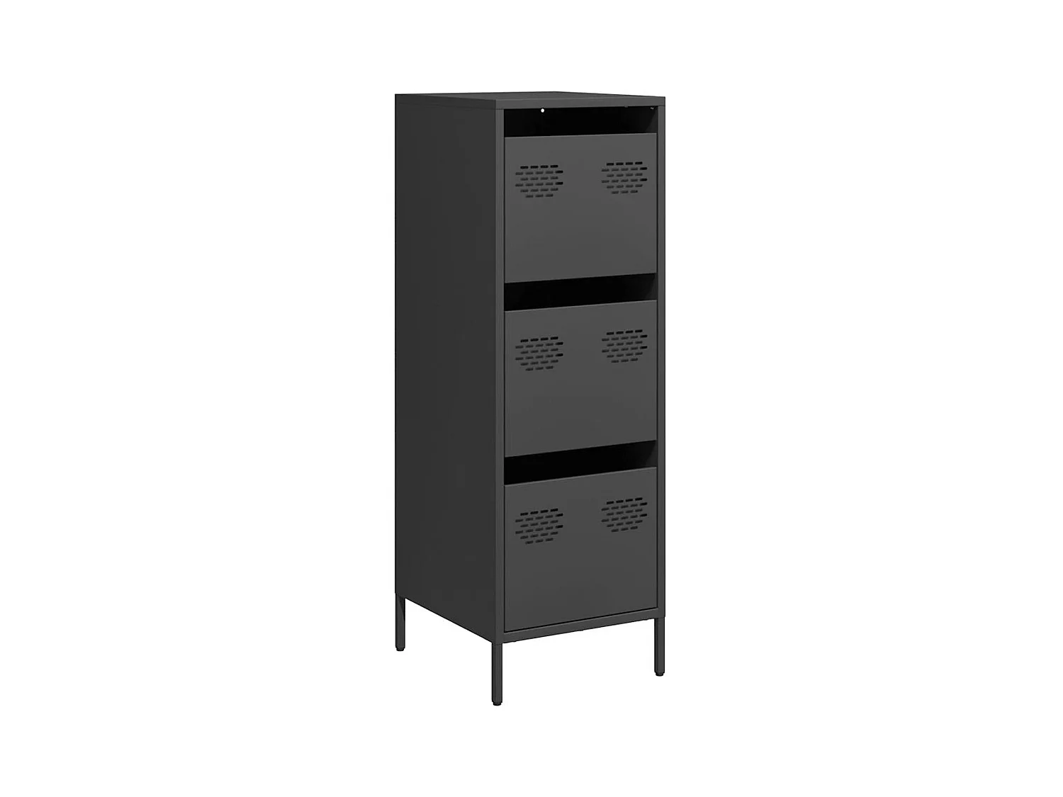 Buffet haut noir 39x35x103,5 cm acier
