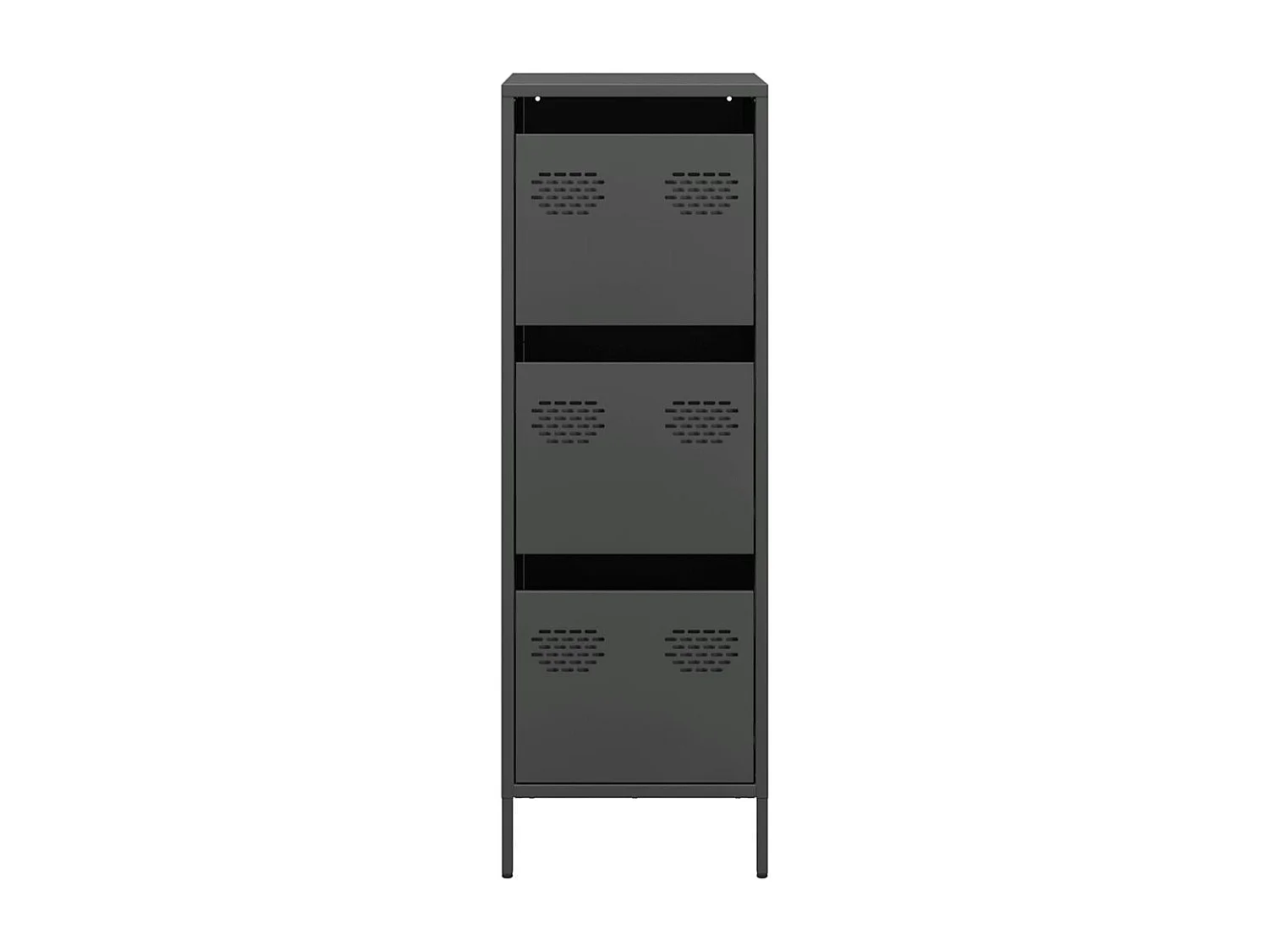 Buffet haut noir 39x35x103,5 cm acier