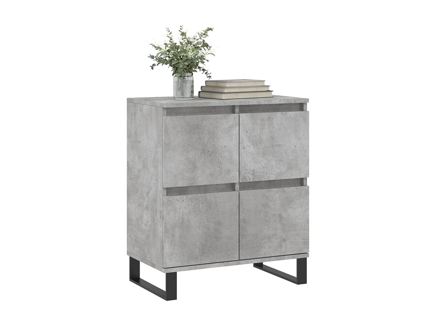 Aparador de hormigón gris 60x35x70 cm Madera de ingeniería