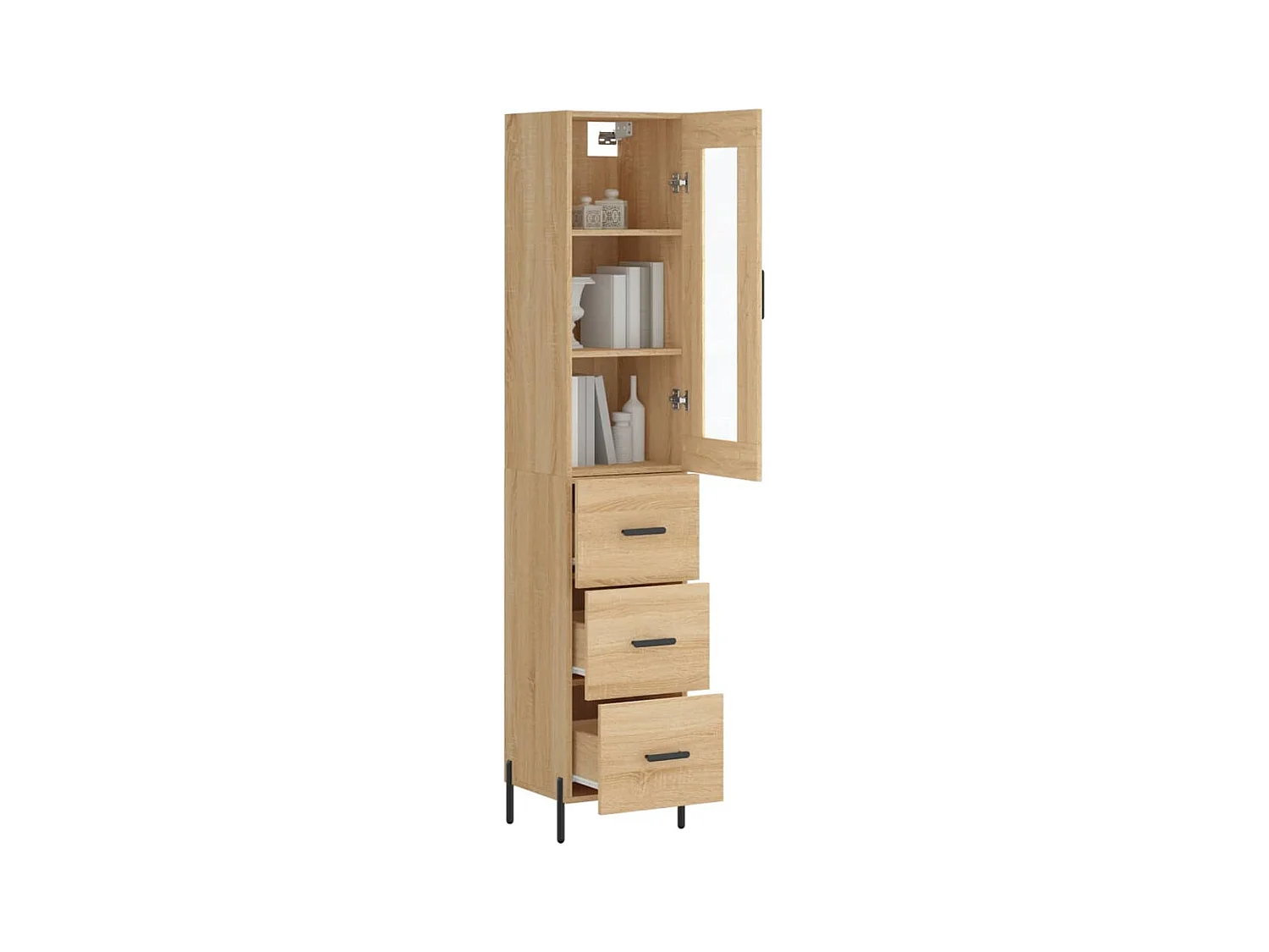 Buffet haut Chêne sonoma 34,5x34x180 cm Bois d'ingénierie