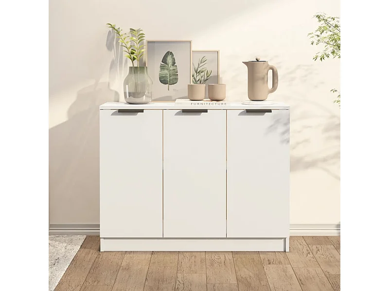 Buffet Blanc 90,5x30x70 cm Bois d'ingénierie