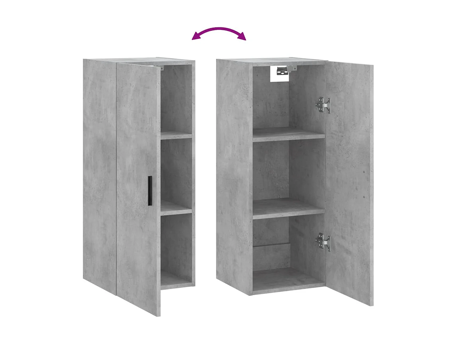 Armoire murale gris béton 34,5x34x90 cm