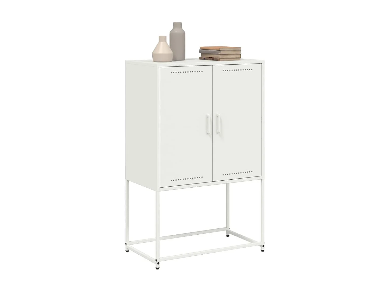 Buffet haut blanc 68,5x38,5x107 cm acier