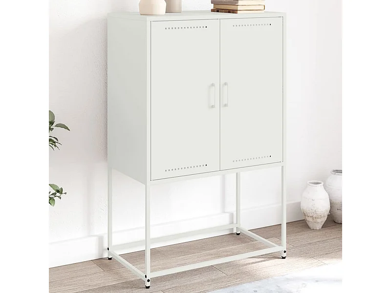 Buffet haut blanc 68,5x38,5x107 cm acier