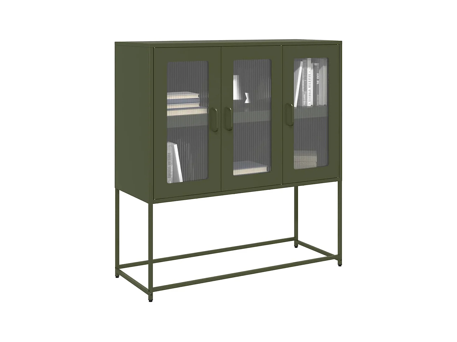 Aparador verde oliva 100,5x39x107 cm acero laminado en frío