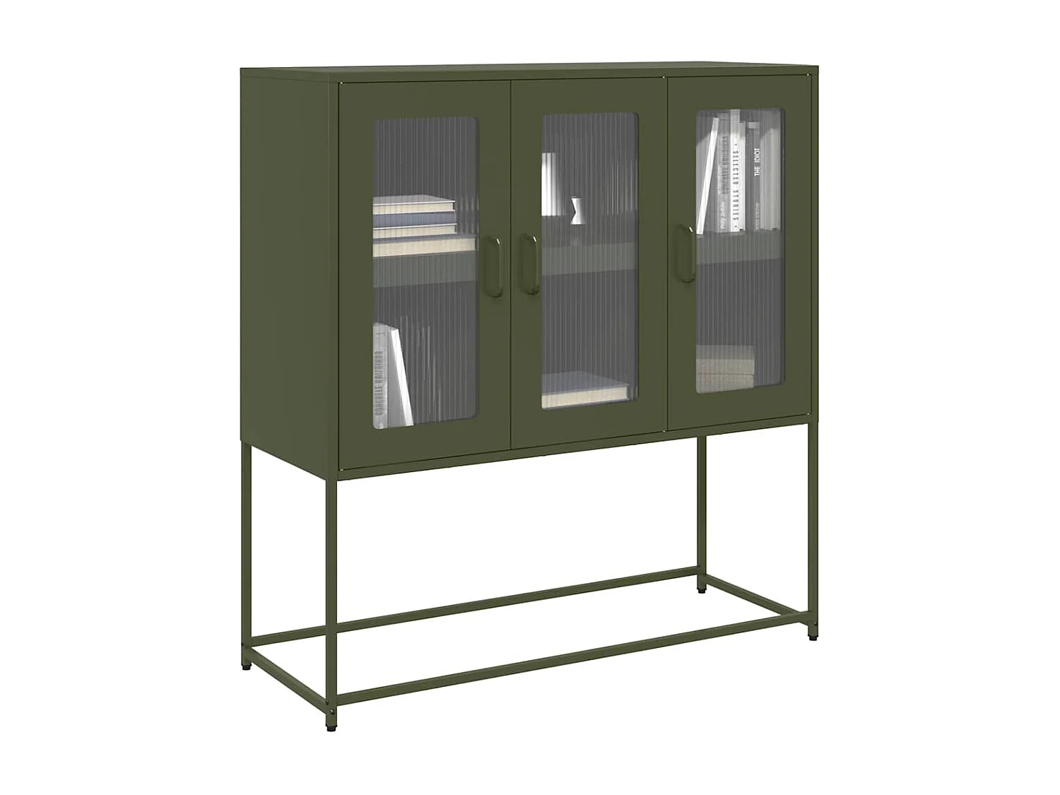 Buffet vert olive 100,5x39x107 cm acier laminé à froid