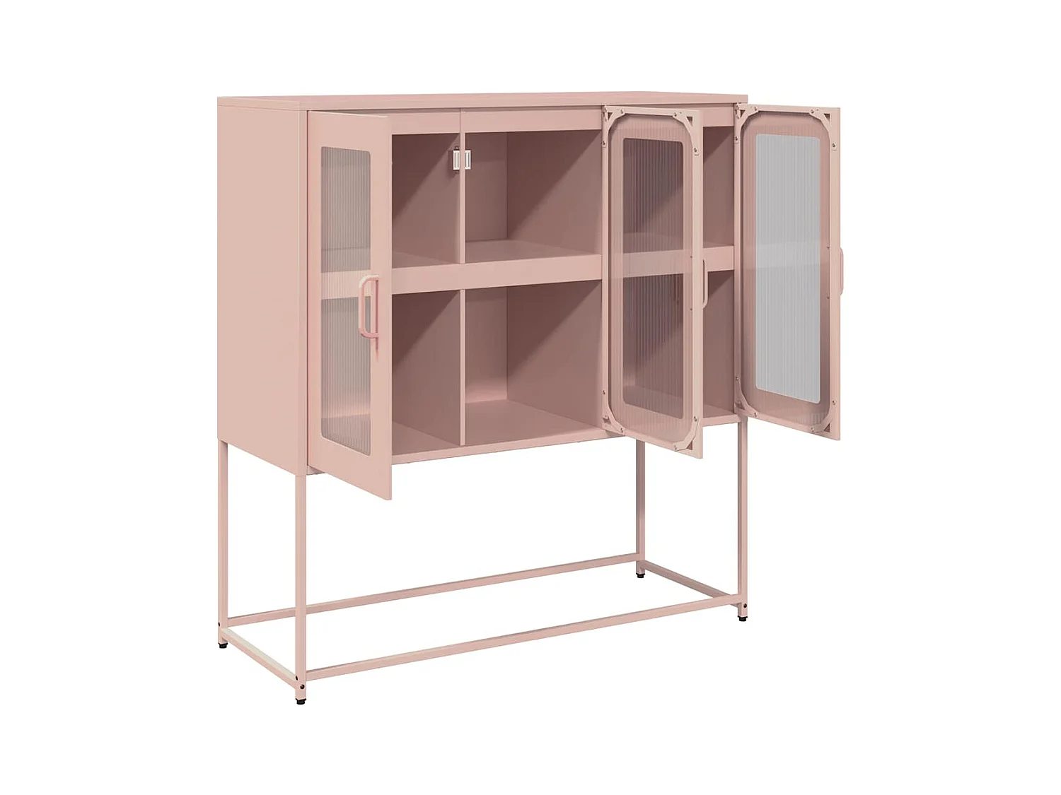 Buffet rose 100,5x39x107 cm acier laminé à froid