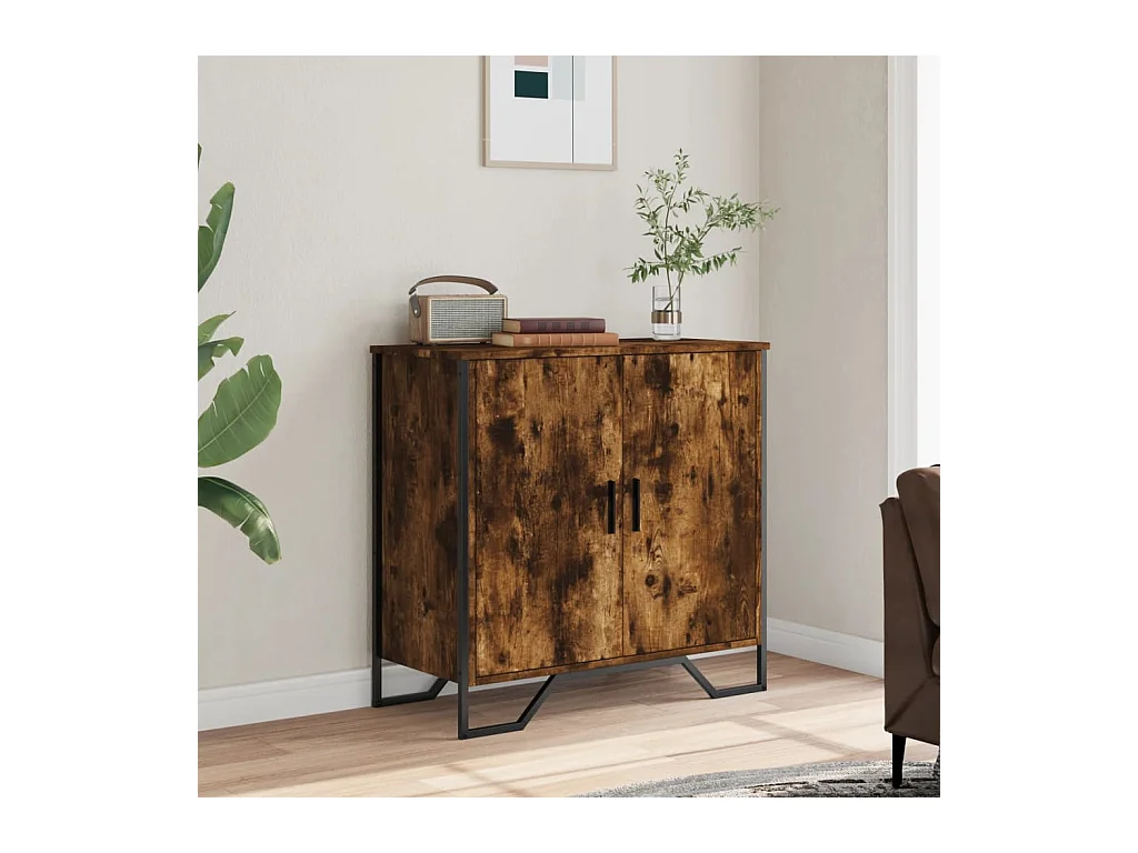 Buffet chêne fumé 78x35,5x74,5 cm bois d'ingénierie