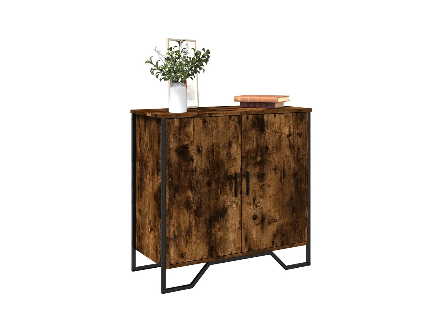 Credenza in rovere affumicato 78x35,5x74,5 cm in legno ingegnerizzato