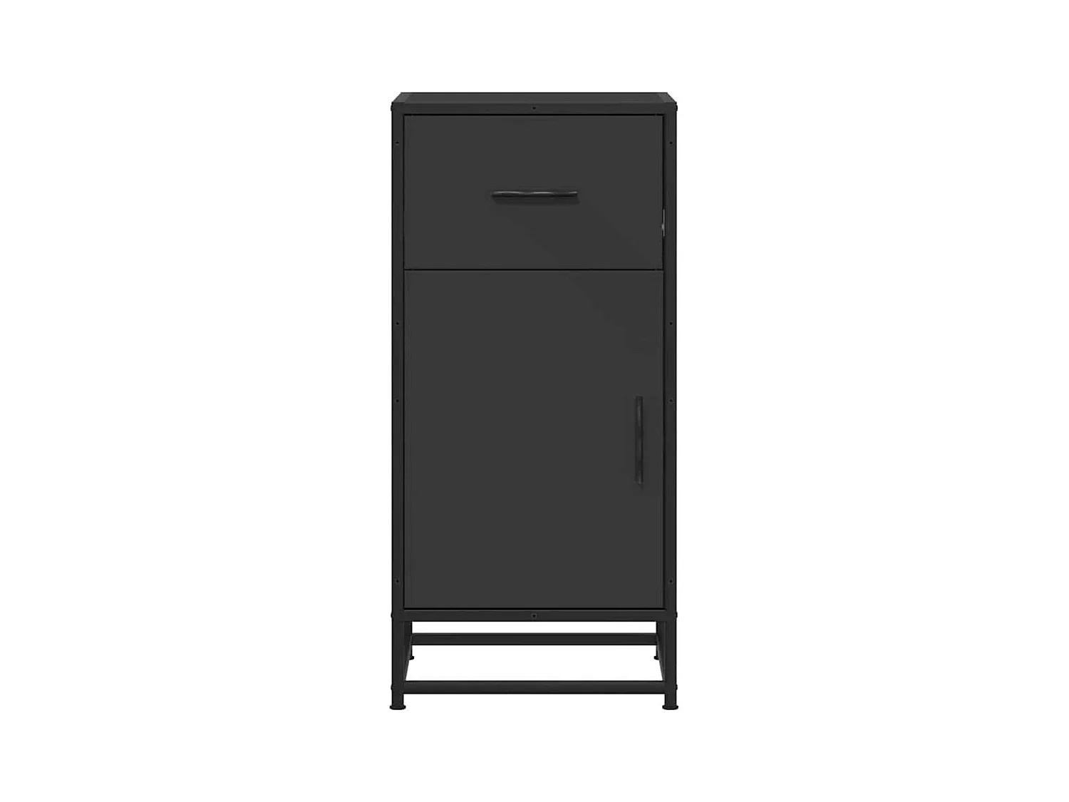 Buffet noir 35,5x35x76 cm bois d'ingénierie et métal