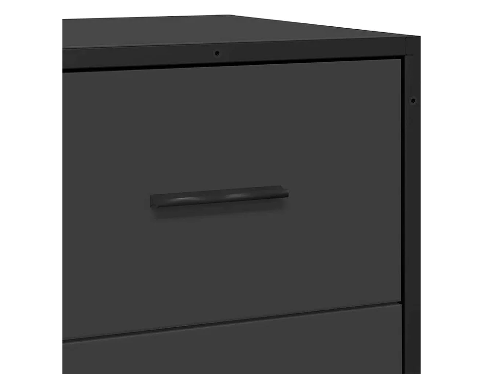 Buffet noir 35,5x35x76 cm bois d'ingénierie et métal