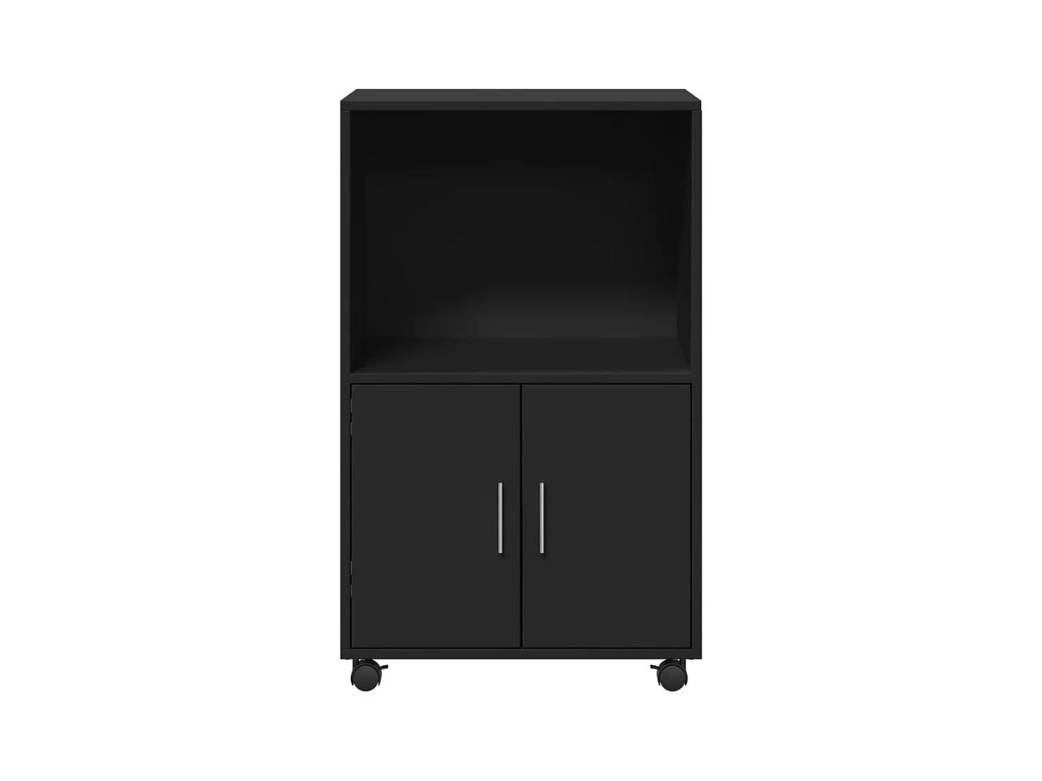 Armoire à roulettes noir 55x40x91 cm bois d'ingénierie