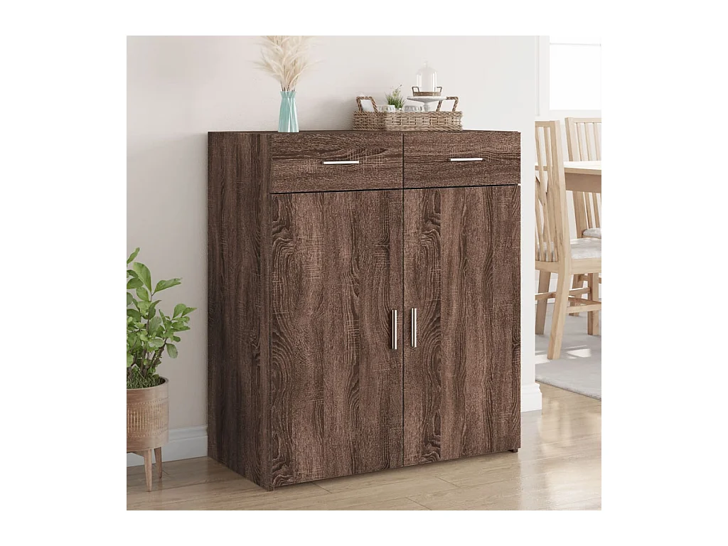 Buffet chêne marron 80x42,5x93 cm bois d'ingénierie