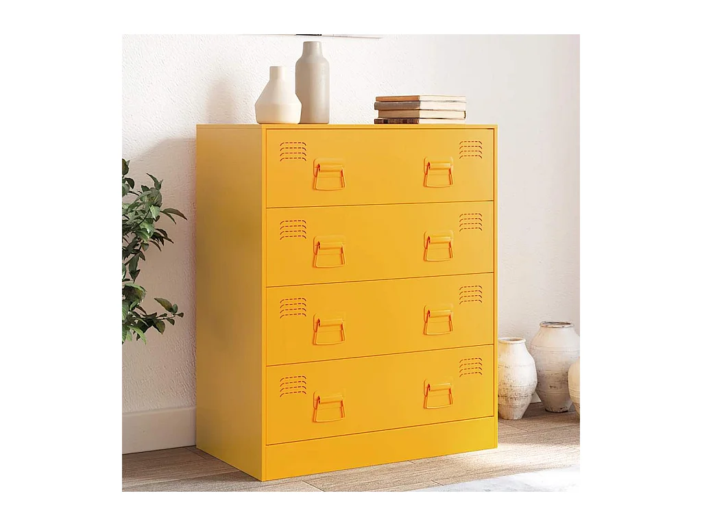 Buffet jaune moutarde 67x39x83 cm acier