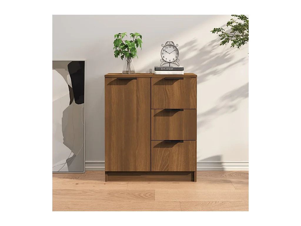 Buffet chêne marron 60x30x70 cm Bois d'ingénierie