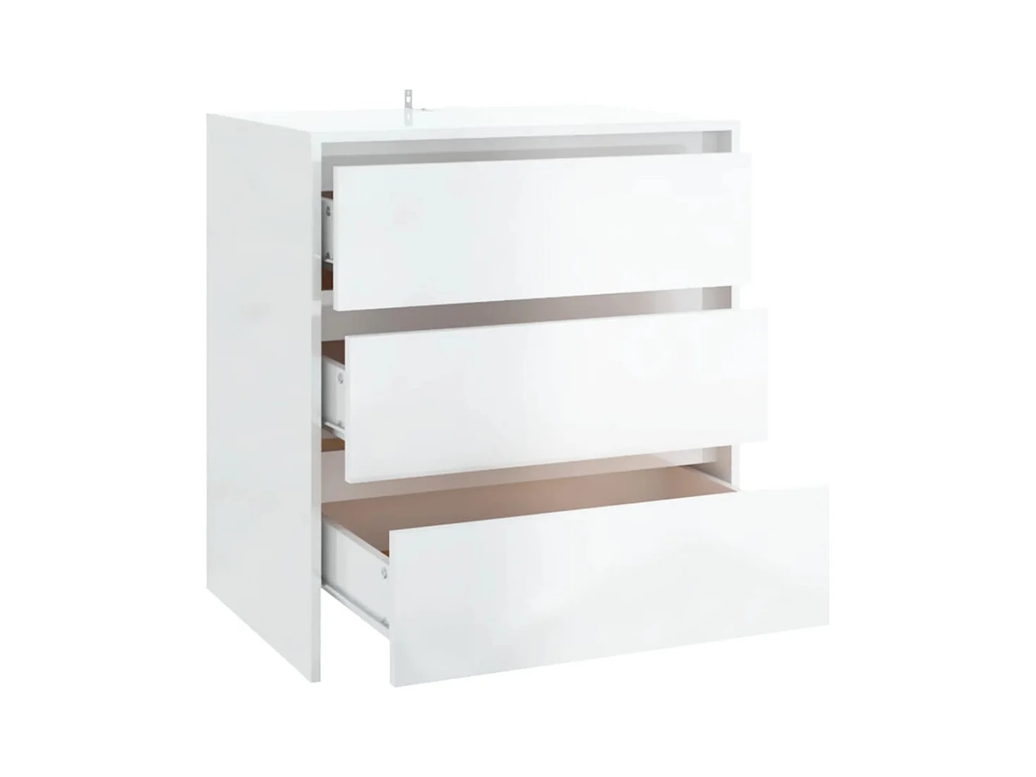 Buffet Blanc brillant 70x41x75 cm Bois d'ingénierie