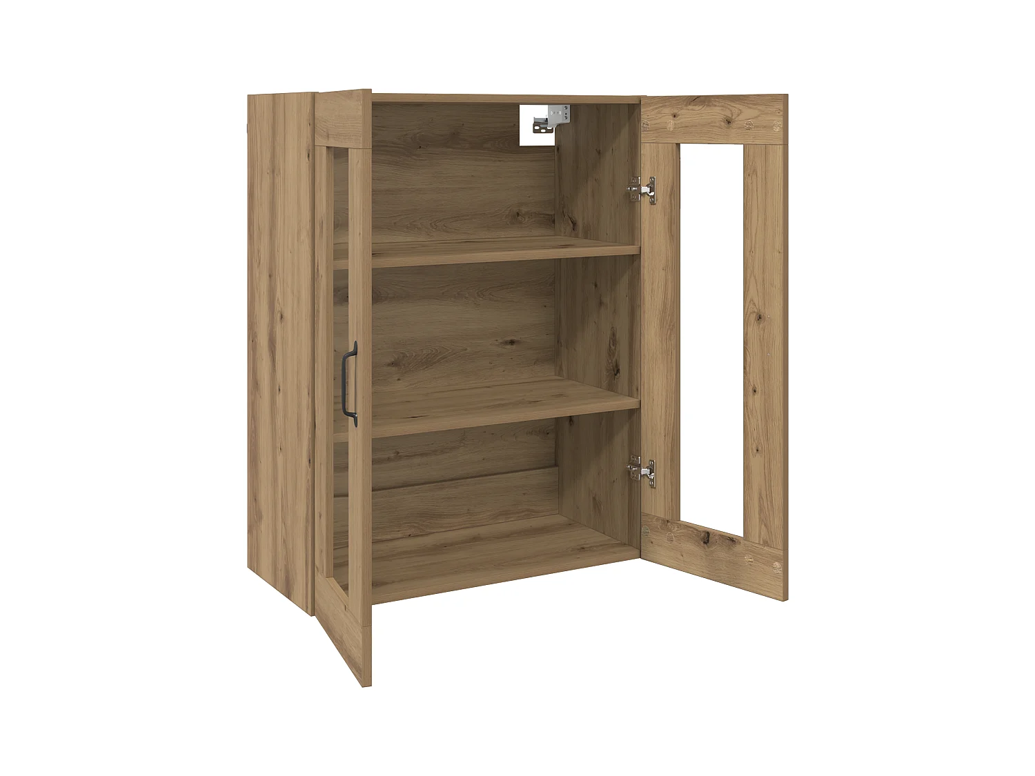 Mobiletto pensile con ripiano a parete con contenitore con anta Marrone 69,5 x 34 x 90 cm