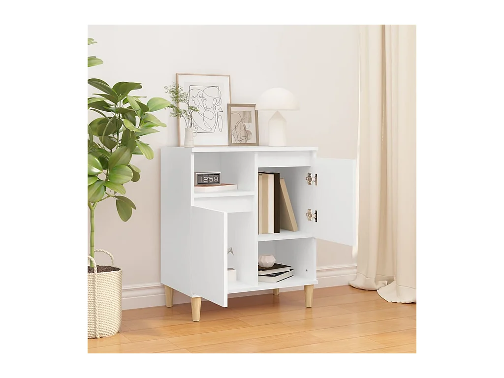 Credenza bianca 60x35x70 cm in legno ingegnerizzato